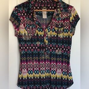 Baby Phat Y2K multicolored floral blouse. Size Large